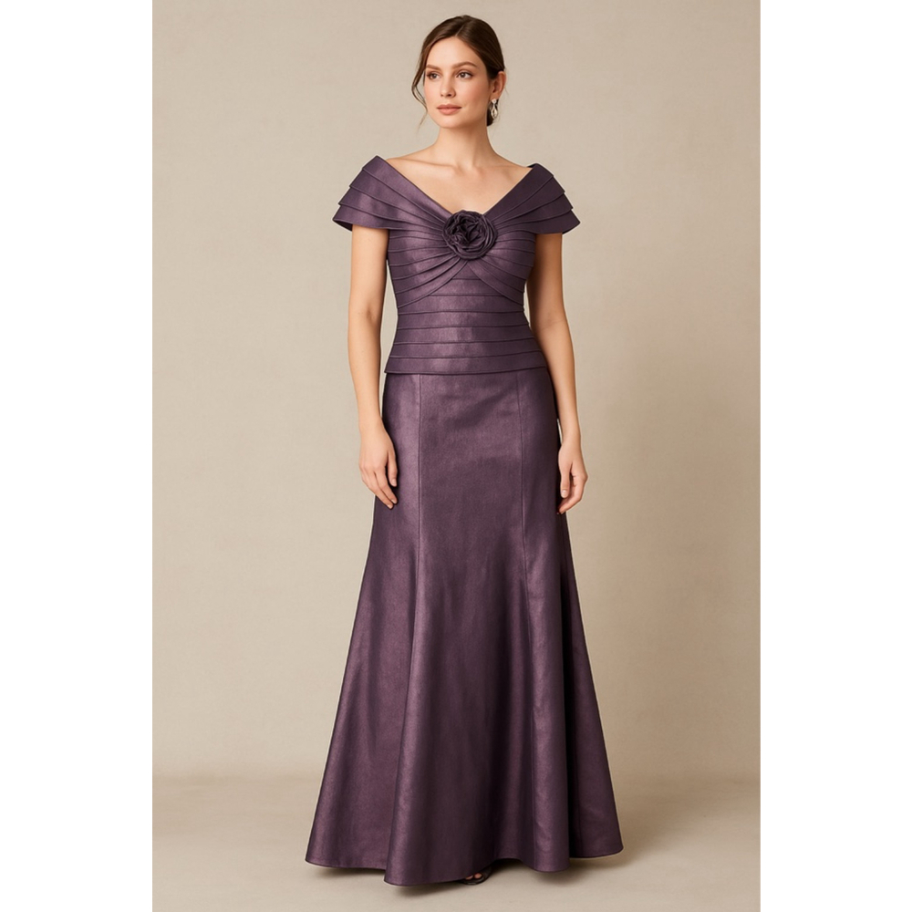 Tadashi Shoji Metallic Lavender Formal Two-Piece Gown Set Size 10